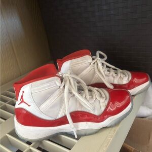 Jordan Kids Red and White High-Top Sneakers